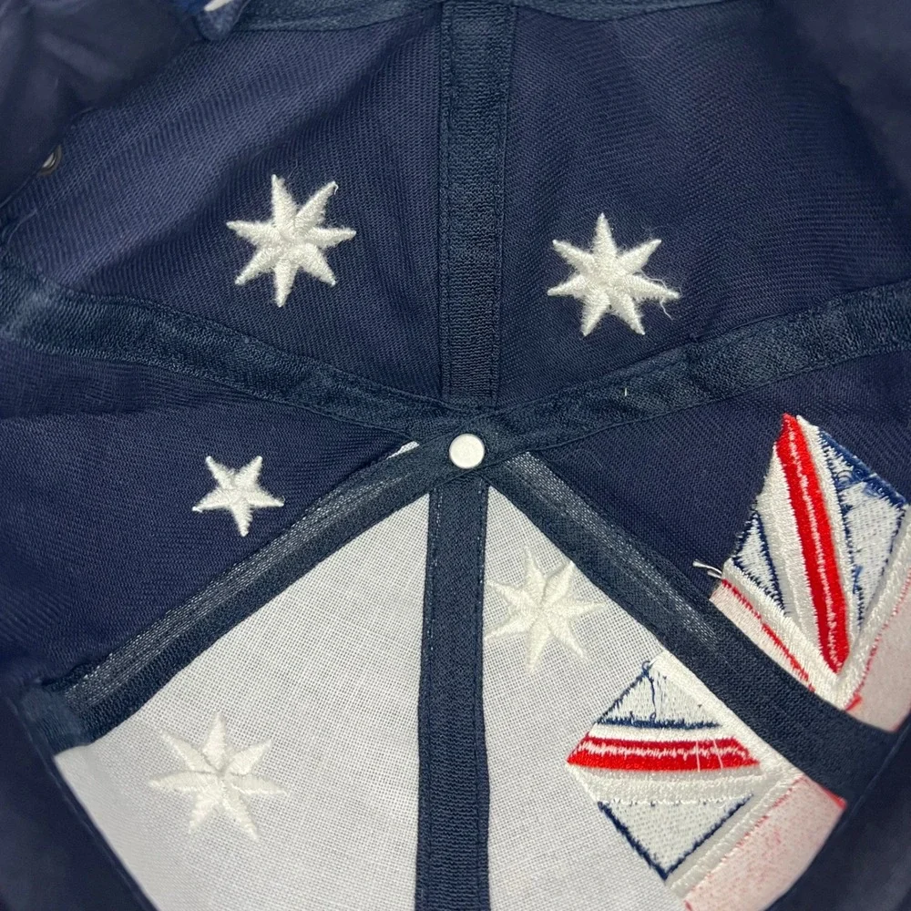 Australia Flag Embroidered Baseball Cap Hat Adjustable Strap Navy Blue‎ Nation